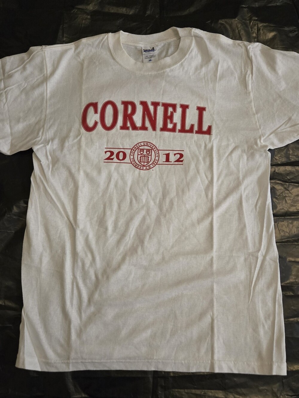 Anvil White T-Shirt with Red Cornell Print